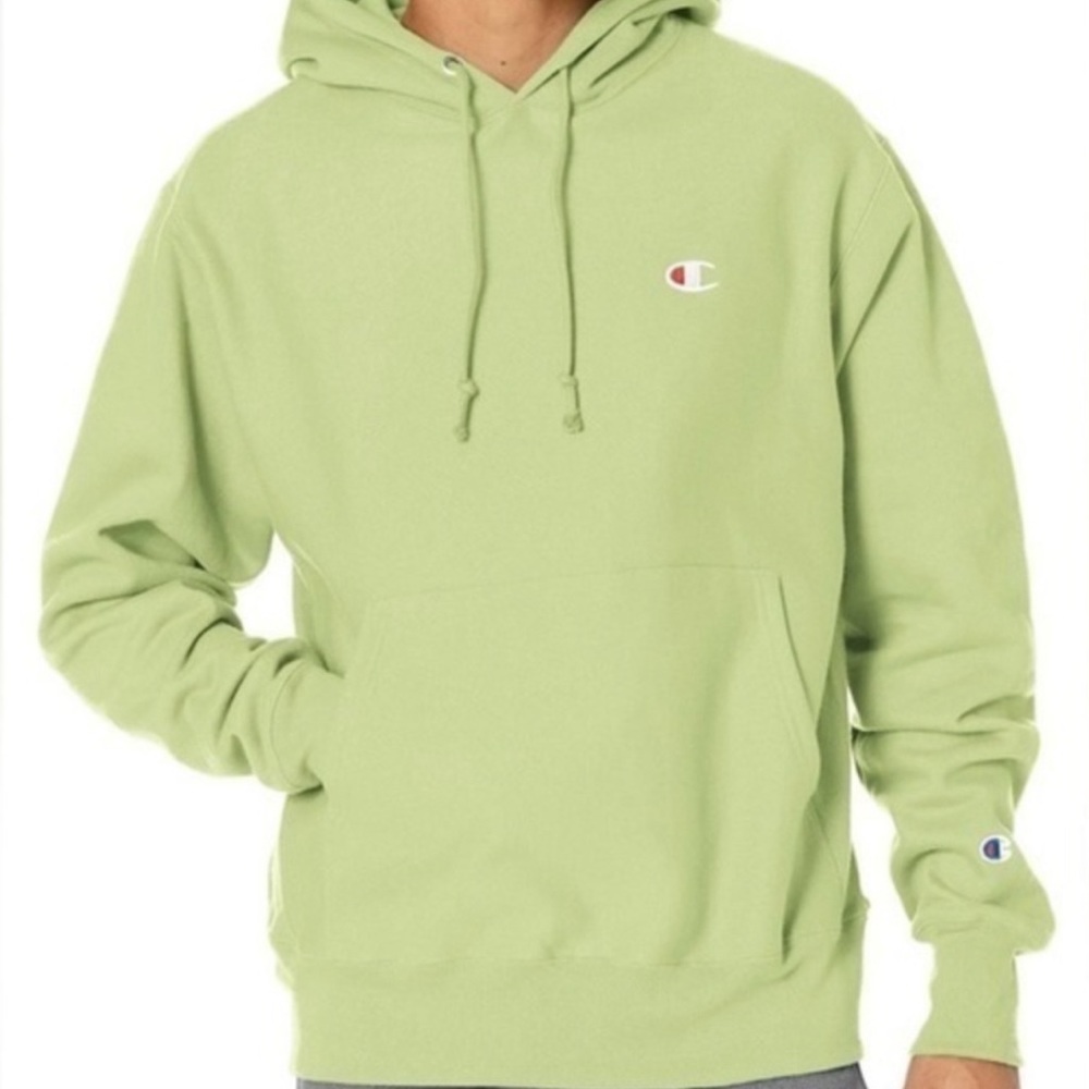 ight green reverse weave champion hoodie size small